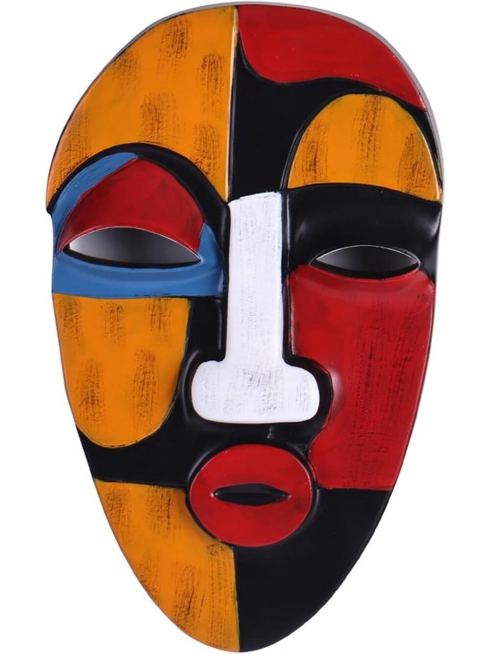 Abstract African Masks Wall Decor - Resin Tribal Art for Living Room, Office